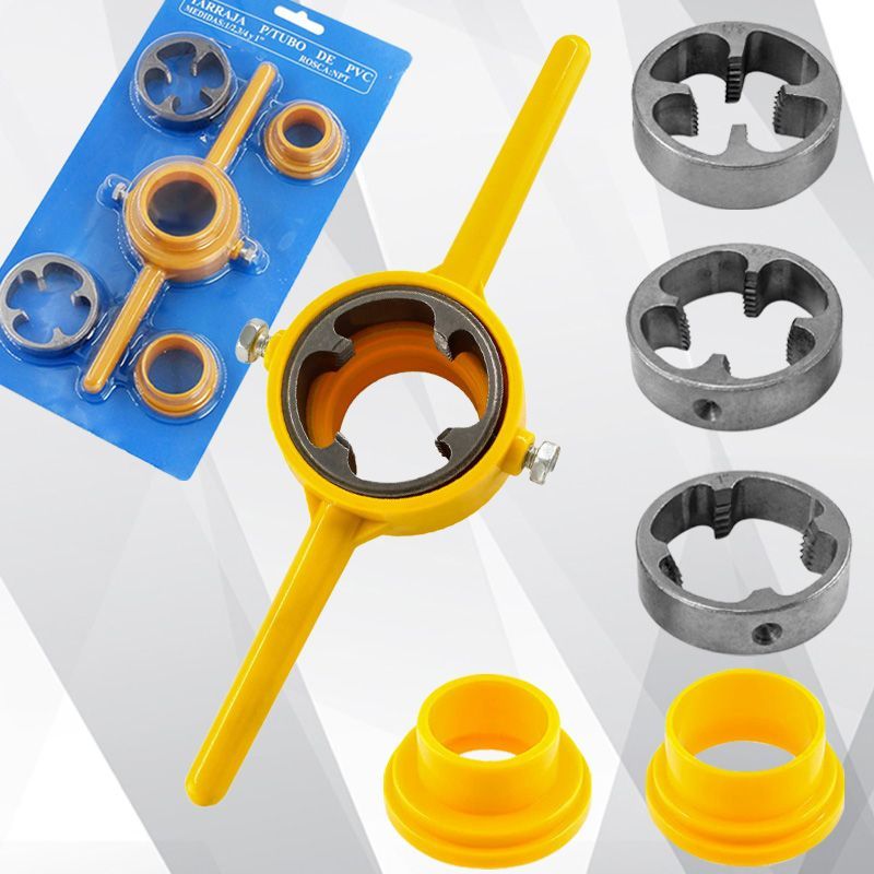Kit de dados para roscar tubería de plástico de 2 piezas